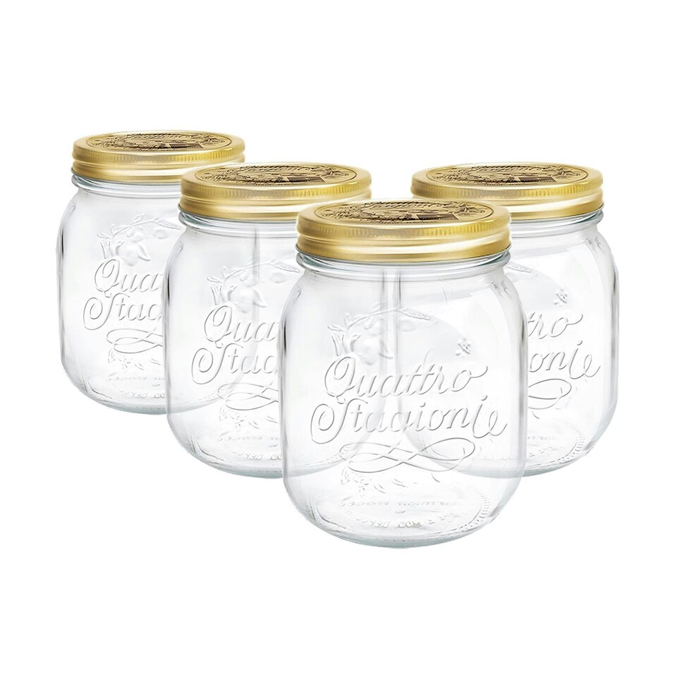 image 1 of Bormioli Rocco Quattro Stagioni Glass Preserving Jars - 700ml - Clear - Pack of 4