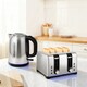 image 1 of HOMCOM Kettle and Toaster Set, 1.7L 3000W Rapid Boil Jug Kettle with Strix Thermostat, Limescale Filter, 4 Slice Toaster with 7 Browning Controls, Crumb Tray, Silver Tone | Silver