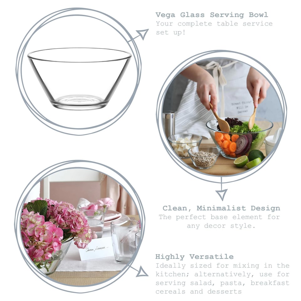 image 1 of LAV Vega Glass Serving Bowl - 12cm - Clear | Clear | Clear