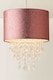 image 4 of ValueLights Bonita Pink Glitter with Droplets Easy Fit Lamp Shade | Pink