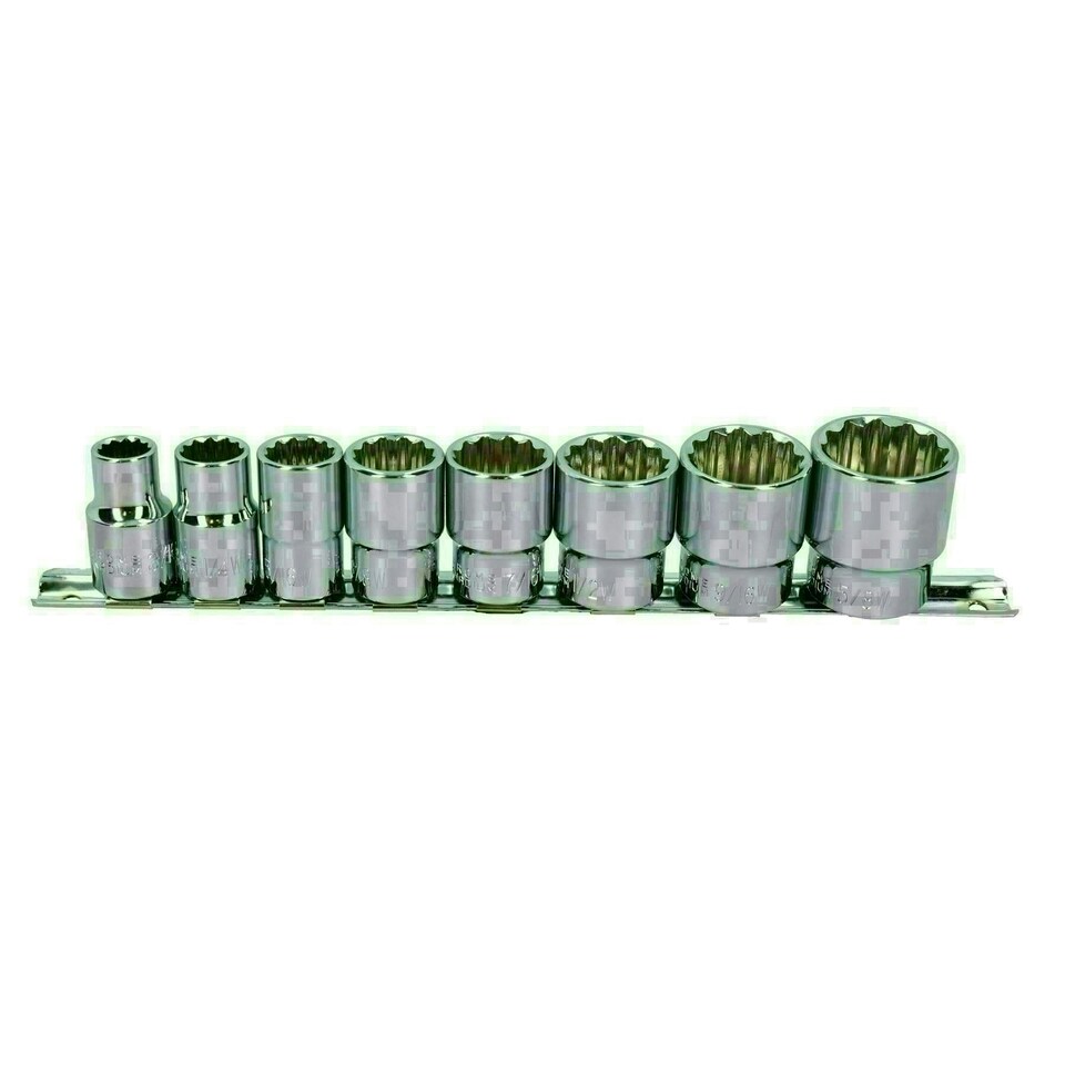 image 1 of 1/2" Drive Socket British Whitworth BSW Imperial Sizes 8pc Shallow Set TE079