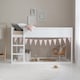 image 3 of Lykke Midsleeper Cabin Bed Reversible with Straight Ladder in White