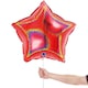 image 2 of Glitter Holographic Red Star Shape Foil Helium Balloon 46cm / 18 in