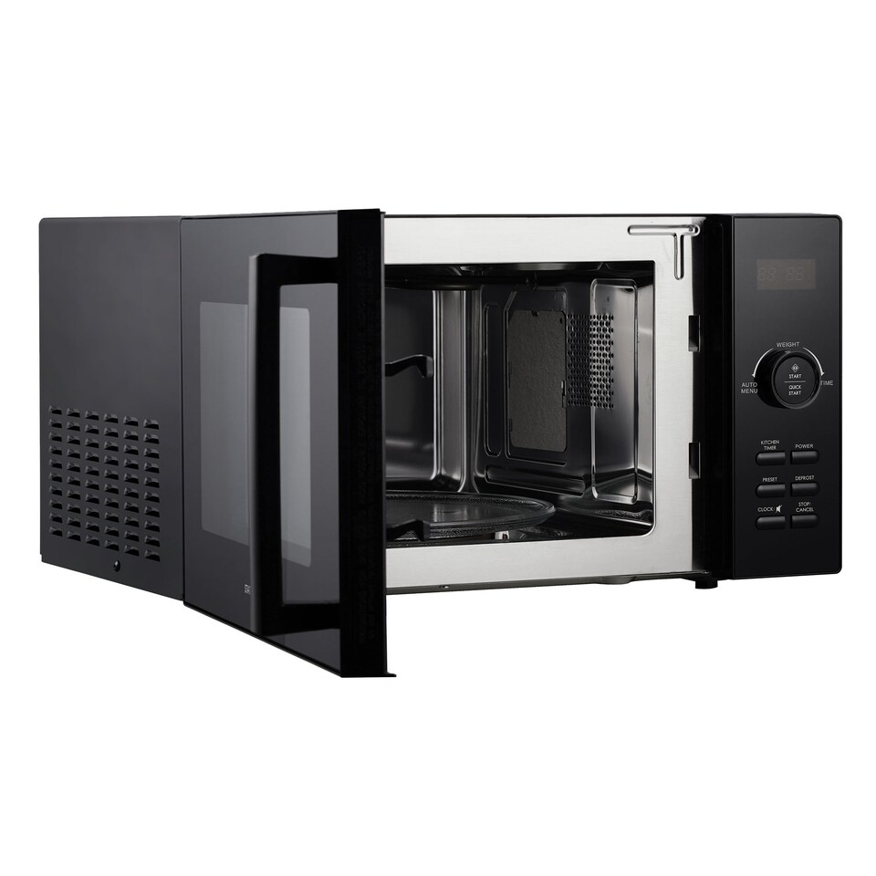 image 1 of Statesman 23L 900W Digital Solo Microwave, 11 Power Levels, Stainless Steel Cavity, Black