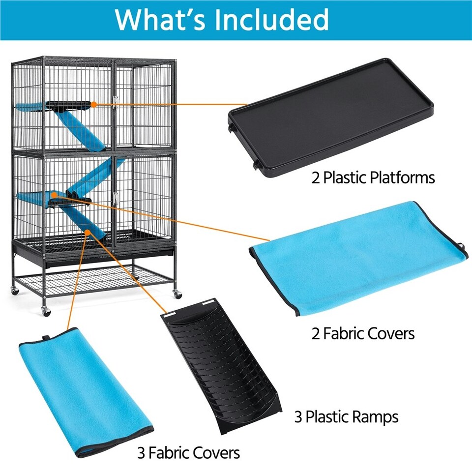 image 1 of Yaheetech 137 cm Tall 2-Story Small Animal Cage