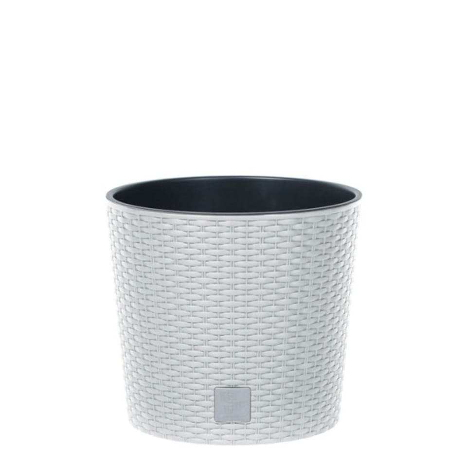 image 1 of 25 cm Rato Rattan Design Plant Pots Round -1-2 Pack | White | White & Set of 1 | 1