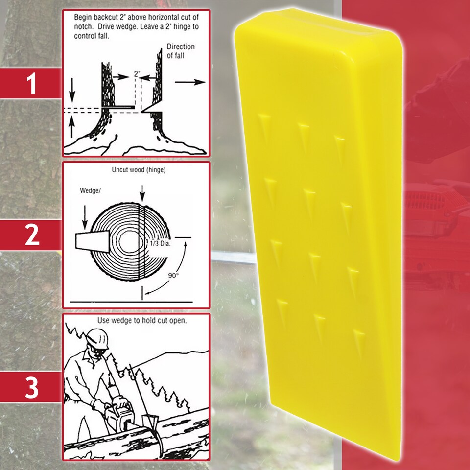 image 1 of SPARES2GO Tree Felling Wedge Heavy Duty Chainsaw Log Wood Cutting Cleaving Block Tool (8")