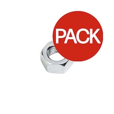 Securpak Zinc Plated Hex Nuts (Pack of 40) - Silver - 6mm