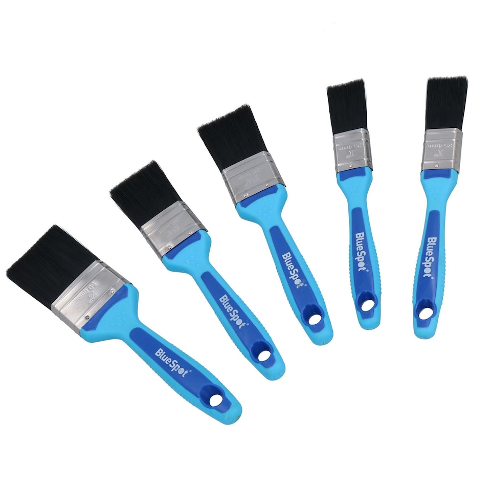 image 1 of 20pc Synthetic Paint Brush Painting + Decorating Brushes Rubber Grip Handle 1” – 2”