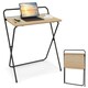 image 1 of COSTWAY 60CM Folding Computer Desk with Tablet Bracket Natural N/A