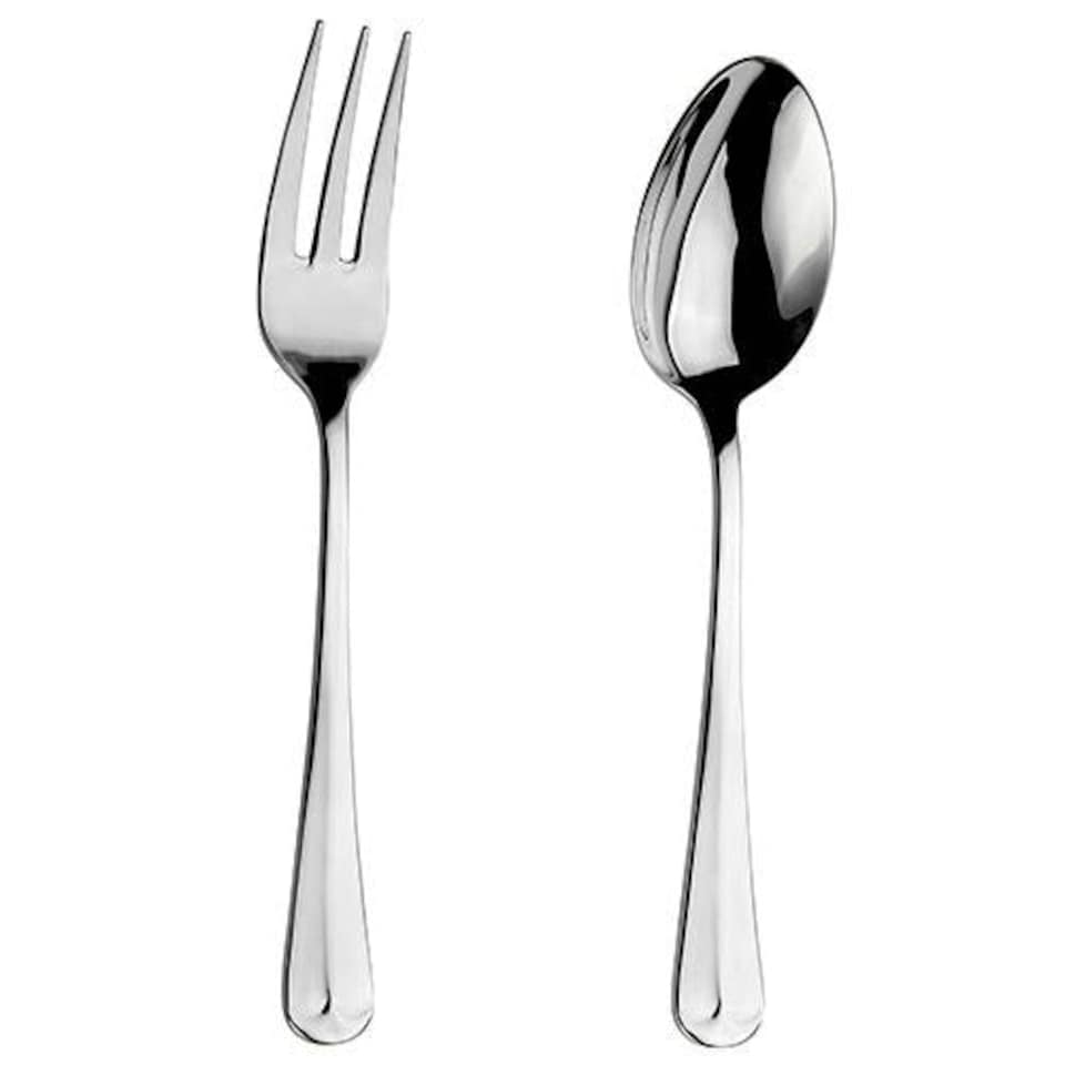 image 1 of Arthur Price Classic Rattail Serving Spoon & Fork Set