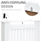 image 5 of HOMCOM Radiator Cover Wooden Cabinet Vertical Slatted Vent MDF White Home