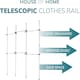 image 10 of House of Home Triple Telescopic Organise Hanging Rail Clothes Rack Adjustable Storage White | White | Not provided