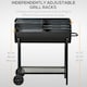 image 3 of Outsunny Trolley Portable Outdoor Charcoal BBQ Grill Cart 2 Rolling Wheels Black