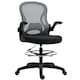 image 1 of Vinsetto Draughtsman Chair Tall Office Chair w/ Adjustable Footrest, Dark Grey 