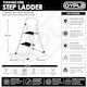 image 8 of Foldable 2 Step Ladder Stepladder Non Slip Tread Safety Steel | White