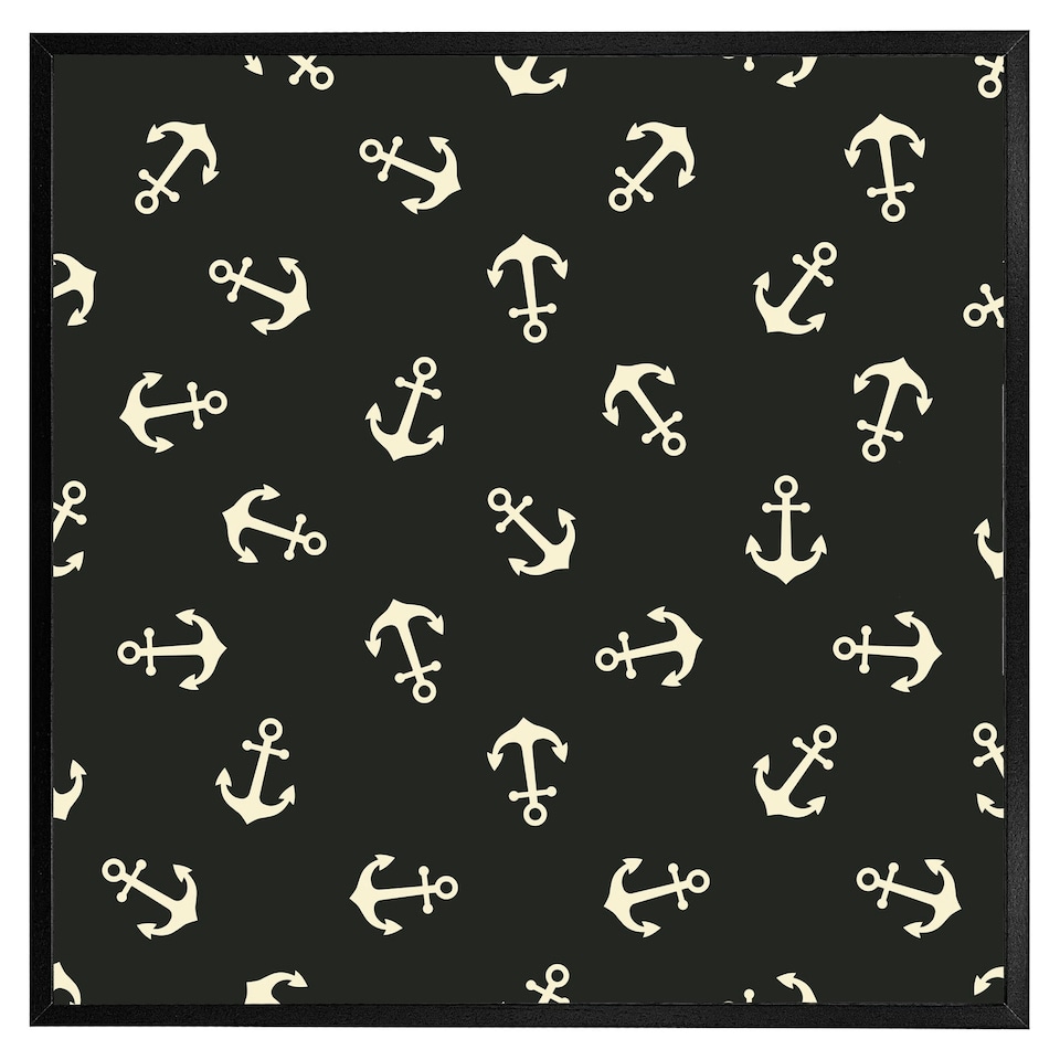image 1 of Anchors on black background (Picutre Frame) Brown | Oak | S