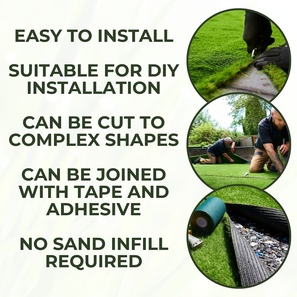 image 1 of 7mm Artificial Grass - 4m x 4m - Budget Fake Lawn Astro Turf | Green | 4m x 4m | 1