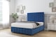 image 3 of Sloomy Langston Navy Plush Divan Bed Base No Drawers With 54 Inch Floor Standing Headboard & 12 Inch Matching Footboard | Blue | Navy | Single | 1