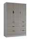 image 1 of RIGA 3 Door 6 Drawer Wardrobe | Grey | Grey & Cedar Grey | 10 x 44.5 x 79 | 1