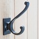 image 6 of Hammer & Tongs Square Back Scroll Hat & Coat Hook - W35mm x H100mm - Black