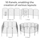 image 4 of Levede 10 Pack Metal Garden Fence Decorative Animal Barrier Pet Border Outdoor | Black
