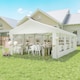 image 2 of Outsunny 8m Gazebo Garden Marquee Canopy Party Carport Shelter Garage Tent White