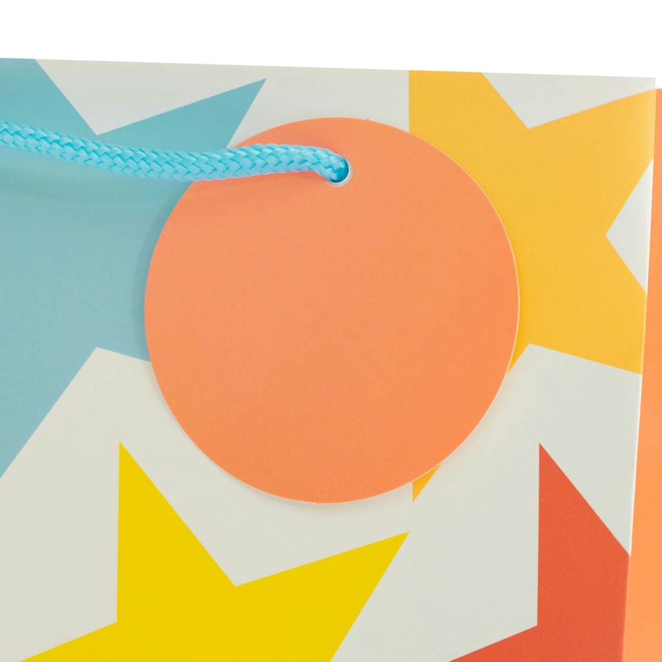 image 1 of Multipack of 3 Medium Gift Bags | Party Bags for Presents | Birthdays | For Him/Her/Kids | Retro Stars Design