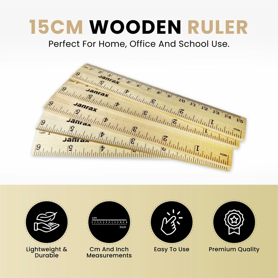 image 1 of 15cm Wooden Ruler by Janrax