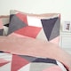 image 2 of OHS Geometric Shapes Teddy Fleece Duvet Cover and Pillowcase Set, Single - Blush Pink
