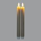 image 2 of Luxe Collection Natural Glow Ribbed Taper Candles - Wax - L2 x W2 x H24 cm - Taupe