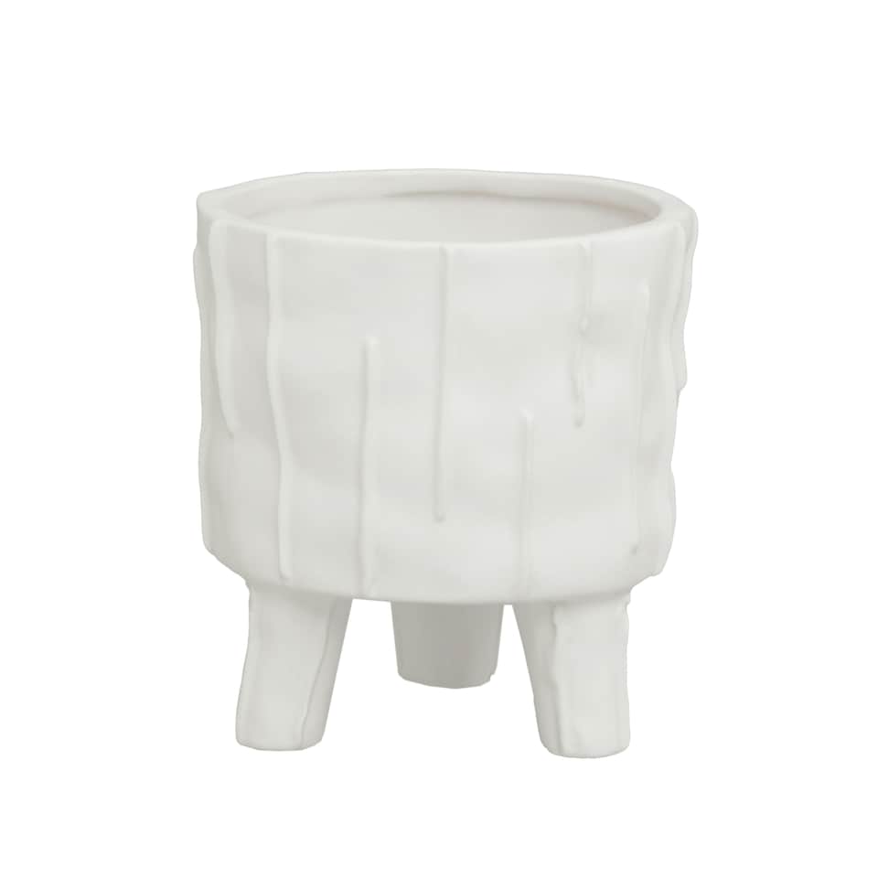 image 1 of Interiors by Premier Versatile White Small Planter, Lightweight Large Garden Flower Pot, Stylish Design Planter For Plants White