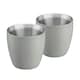 image 9 of Set of 2 Stainless Steel Espresso Coffee Cups – 90ml Double Wall Insulated Mini Drinking Mugs | Silver | 2