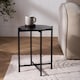 image 2 of OHS Round Side Table Coffee End Tables Nightstand with Metal Frame | Black