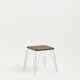 image 3 of Interiors by Premier White Metal and Elm Wood Stool, Small Square Stool, Accent Wooden Stool for Home, Office