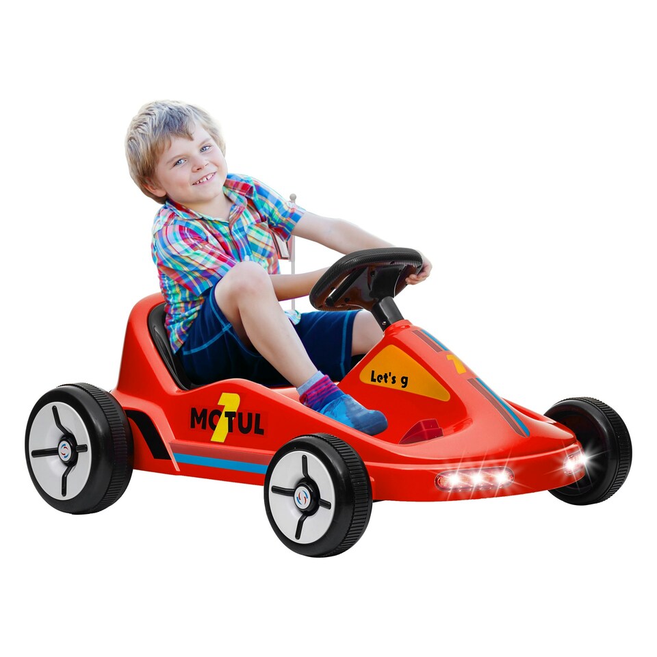 image 1 of AIYAPLAY 6V Electric Go Kart w/ Music, Light, Horn, for Ages 3-5 Years, Red