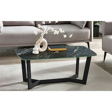 Stylish Black Marble Coffee Table | Black | Black