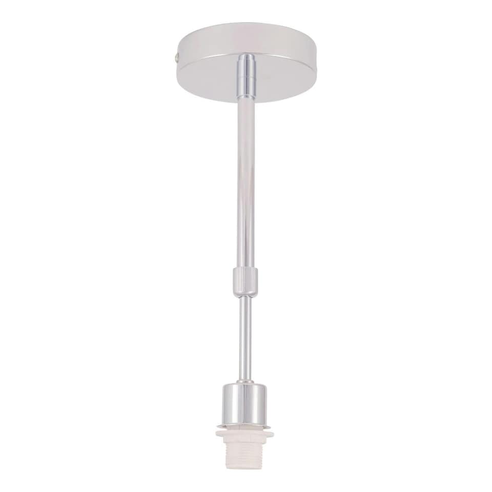 image 1 of First Choice Lighting Set of 2 300mm Cream Faux Silk Ceiling Adjustable Flush Shade with Chrome Inner and Clear Droplets Chrome | Cream
