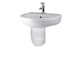 image 1 of Round 1 Tap Hole Basin Semi Pedestal 500mm | White | White | 416 x 500 x 466mm