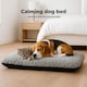 image 4 of Skylos Pet Dog Bed Grey Plush Cushion Mat Washable Soft Comfort Sleeping | Grey | Medium | M