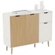image 10 of Vida Designs 3 Door 1 Drawer Sideboard Buffet Cabinet Storage, White & Oak | White | White & Oak | 1