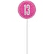 image 1 of Hot Pink Glitz 13th Birthday Holographic Round Foil Helium Balloon - Inflated Balloon in a Box