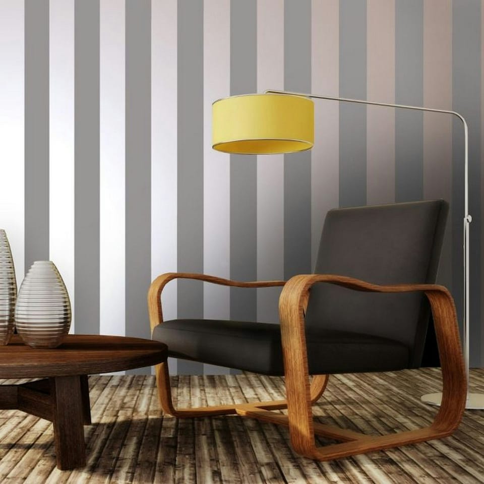 image 1 of Holden Décor Dillan Stripe Wallpaper - Grey/Rose Gold - 10m x 53cm | Grey