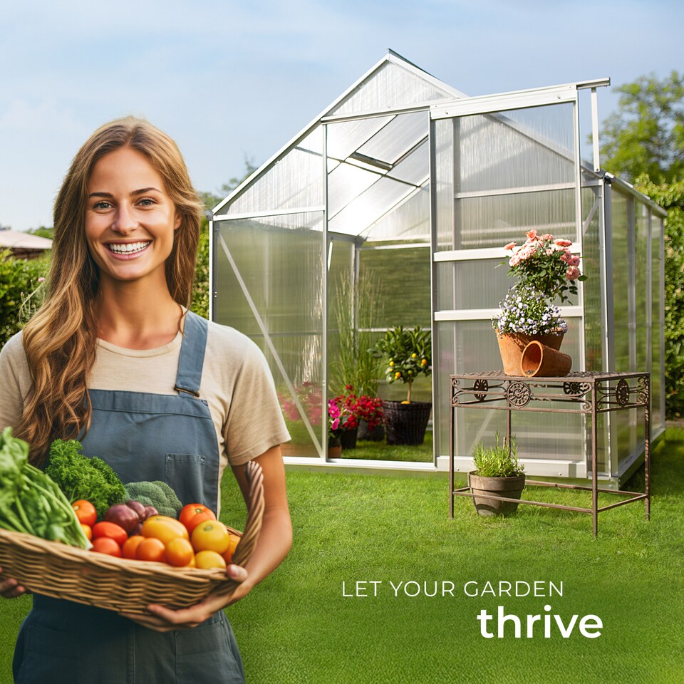 image 1 of Aluminium greenhouse, UV-resistant, 185x190x195cm