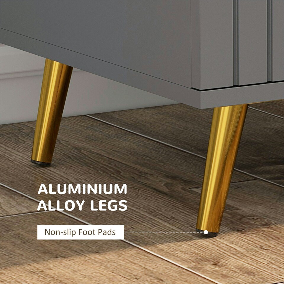 image 1 of HOMCOM Bedroom Chest of Drawers, 3-Drawer Dresser with Aluminium Legs