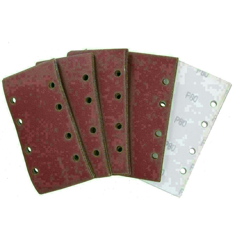 image 1 of Hook/Loop 1/3 Sheet Sanding Sander Sandpaper Pads 50 Pack 80 Grit