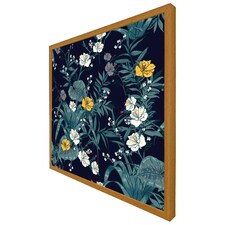 Blue & yellow flowers (Picture Frame) Brown | Oak | L