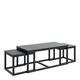 image 3 of Cornus Square Coffee Table Set in Matt Black Set of 3