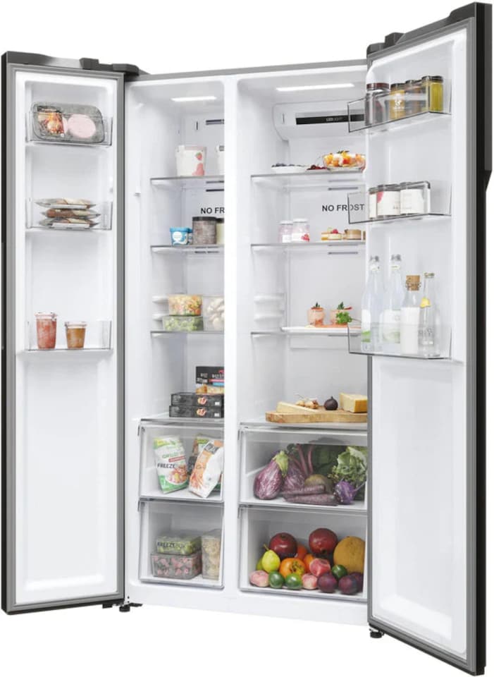 image 1 of Haier HSR5918DNMP - Inox American Fridge Freezer - Side by Side - D Rated