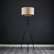 image 2 of ValueLights Camden Black Tripod Floor Lamp Beige & Gold Shade Cream